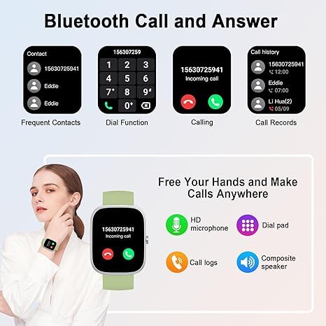 Dyurwa Waterproof Smart Watch HD Fitness Tracker Watch with Activity Counter/Sleep Monitor