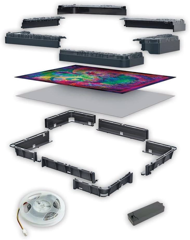 Clementoni Stranger Things Metamorphic Art with LED Light: 520-Piece Puzzle, Colour-Changing Scene with Eleven, Friends and The Mind Flayer