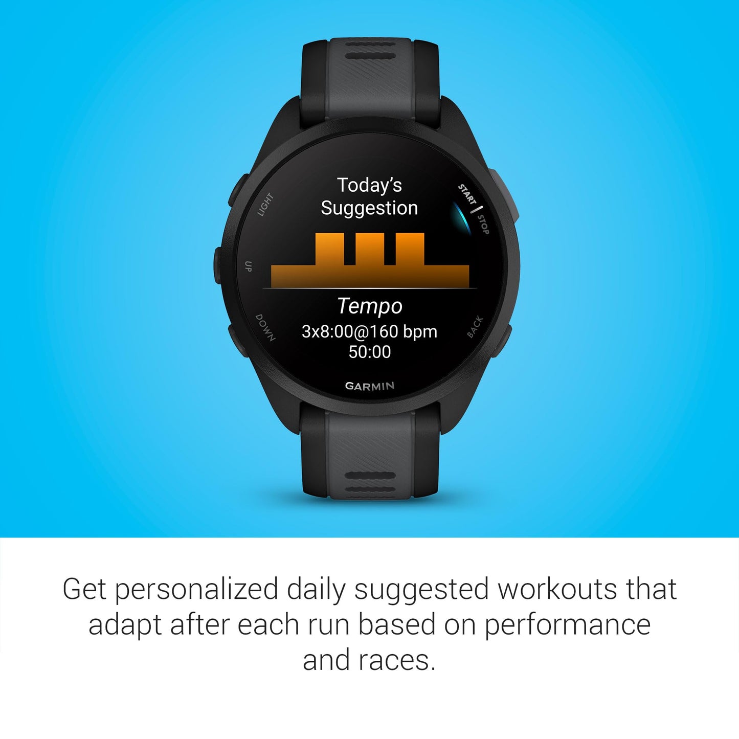 Garmin Forerunner 165, Running Smartwatch, Colorful AMOLED Display, Training Metrics and Recovery Insights, Black