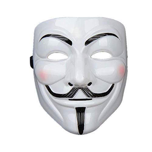 Miuion Anonymous Hacker Cosplay Party Mask （White）