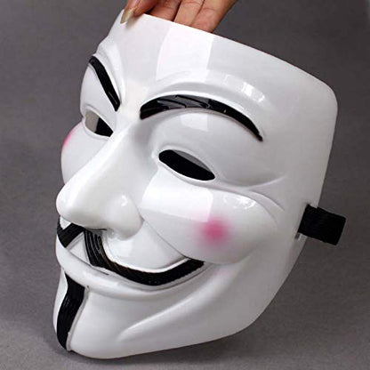 Miuion Anonymous Hacker Cosplay Party Mask （White）