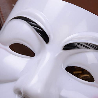 Miuion Anonymous Hacker Cosplay Party Mask （White）