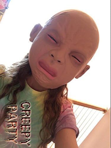 CreepyParty Releastic Human Mask Novelty Halloween Costume Party Latex Head Masks (crying)