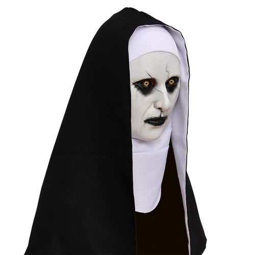 ZDOVLZZPON Halloween Nun Full Head Latex Mask For Scary Party Cosplay Mens Masquerade