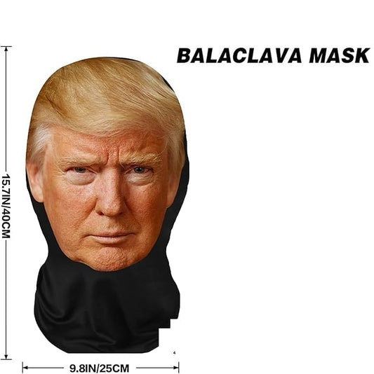 Realistic 3D Printed Face Balaclava Mask – Breathable Microfiber, Ultra-Stretch Fit for President Parody, Funny Costume Parties