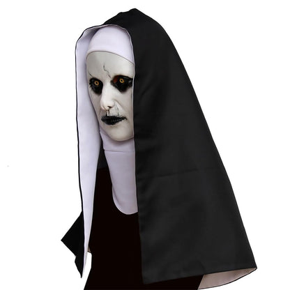 ZDOVLZZPON Halloween Nun Full Head Latex Mask For Scary Party Cosplay Mens Masquerade