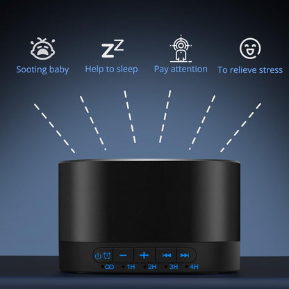 Magicteam White Noise Machine with 20 Non Looping Natural Soothing Sounds Memory Function 32 Levels of Volume Powered by AC or USB and Sleep Sound Timer Therapy for Baby Kids Adults Black