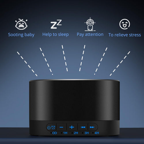 Magicteam White Noise Machine with 20 Non Looping Natural Soothing Sounds Memory Function 32 Levels of Volume Powered by AC or USB and Sleep Sound Timer Therapy for Baby Kids Adults Black