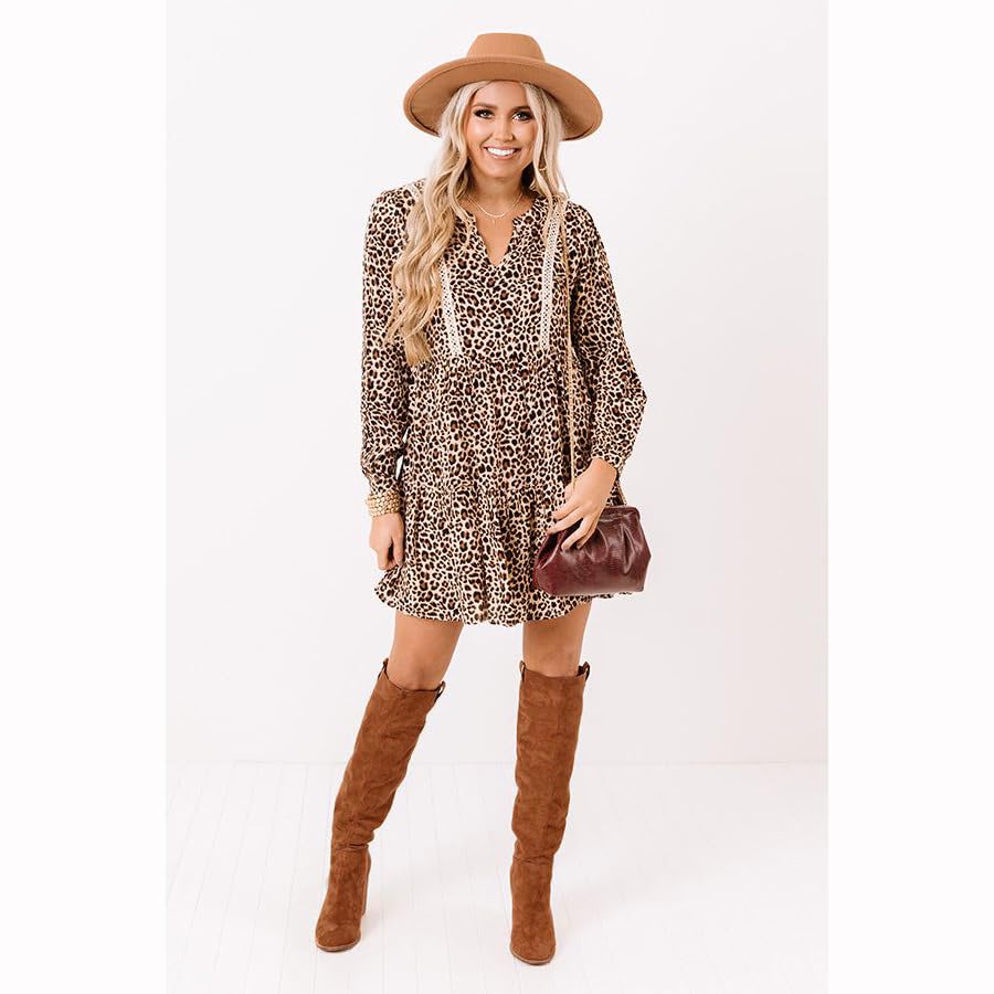 Erocalli Brown Knee-High Boots Suede Boots Fall Boot For Women Chunky Block High Heel Slouchy Boot Round Toe Side Zipper