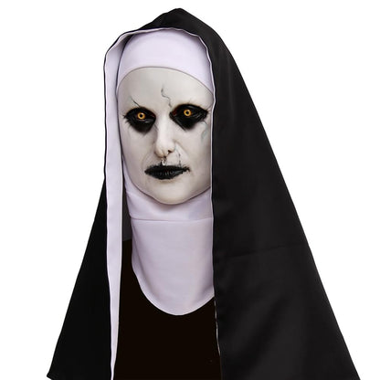 ZDOVLZZPON Halloween Nun Full Head Latex Mask For Scary Party Cosplay Mens Masquerade