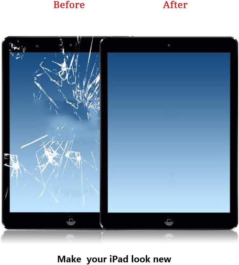 Zentop for Black iPad 5 2017 9.7 inch （A1822, A1823） Touch Screen Digitizer Assembly Replacement with Home Button, Camera Bracket, Pre-Installed Adhesive, Tool Repair Kit