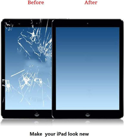 Zentop for Black iPad 5 2017 9.7 inch （A1822, A1823） Touch Screen Digitizer Assembly Replacement with Home Button, Camera Bracket, Pre-Installed Adhesive, Tool Repair Kit