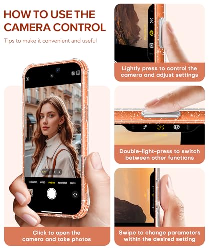 BERFY for iPhone 17 Pro Max Case for Women, Compatible with MagSafe, Clear Glitter Shockproof Protective Case, Anti-Yellowing, with Screen Protector & 3 Diamond Camera Lens Covers 6.9", Sparkle Clear