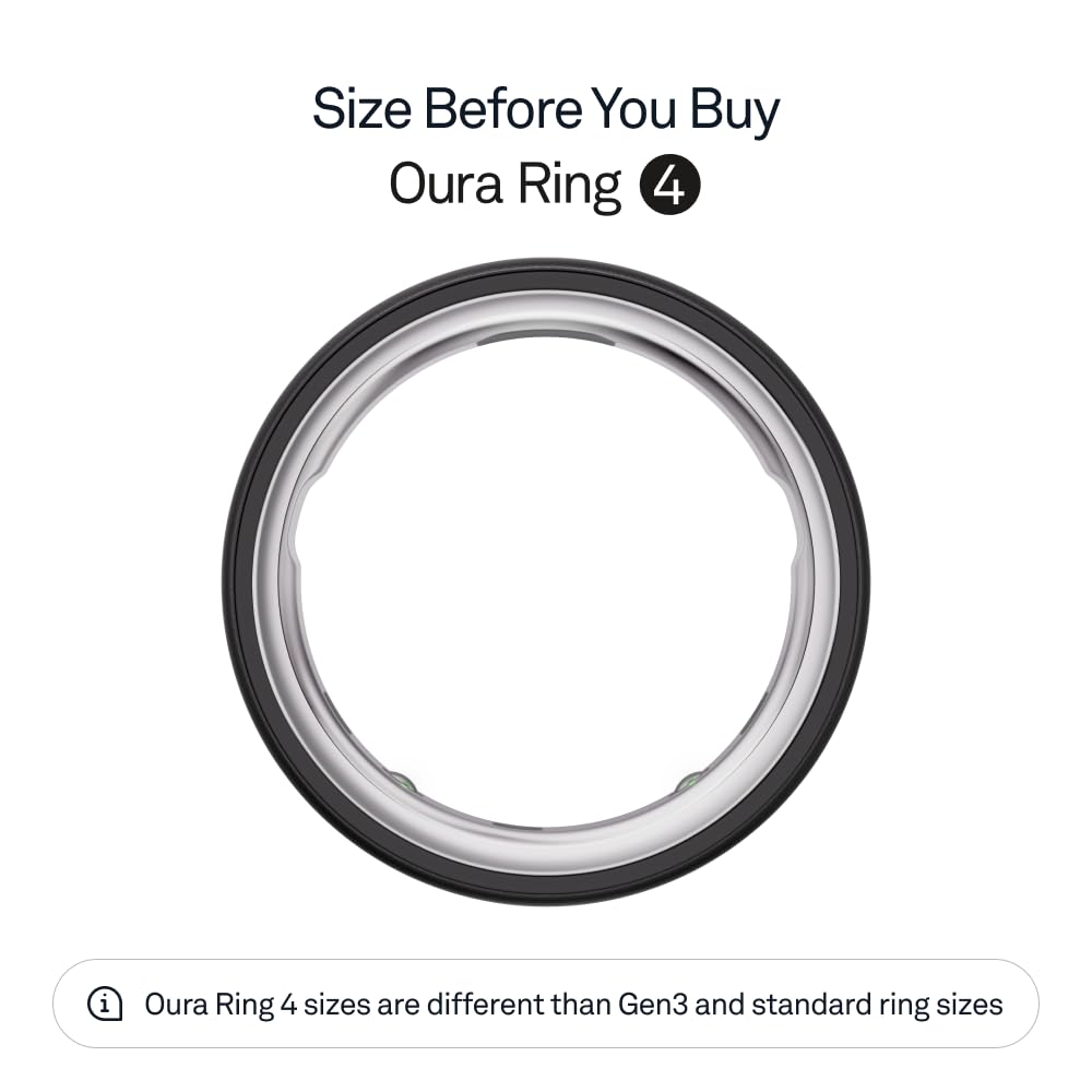 Oura Ring 4 - Stealth - Size 9 - Size Before You Buy