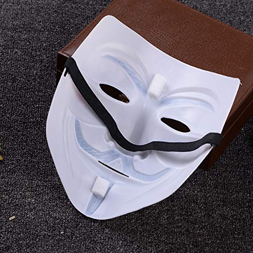 Miuion Anonymous Hacker Cosplay Party Mask （White）