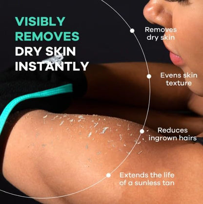 Dermasuri - Deep Exfoliating Glove - Polishing Mitt Body Scrubber - Korean Skin Cleaner Exfoliator & Dead Skin Buffing Treatment - Gifts for Women & Men - Keratosis Pilaris Scrub Remover - (1 Pack)