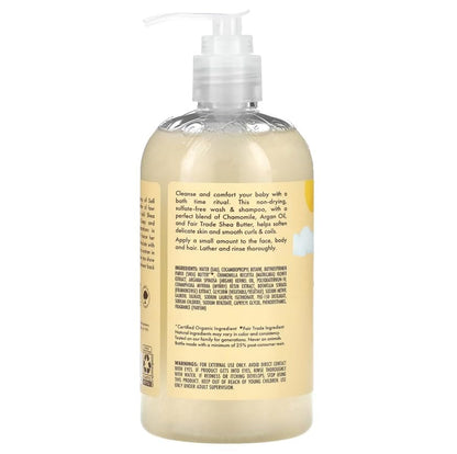 SheaMoisture Baby Wash & Shampoo for All Skin Types Raw Shea, Chamomile & Argan Oil Baby Wash and Shampoo with Frankincense & Myrrh to Help Cleanse 13 oz, Gold, Packaging may vary