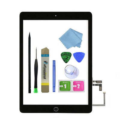 Zentop for Black iPad 5 2017 9.7 inch （A1822, A1823） Touch Screen Digitizer Assembly Replacement with Home Button, Camera Bracket, Pre-Installed Adhesive, Tool Repair Kit