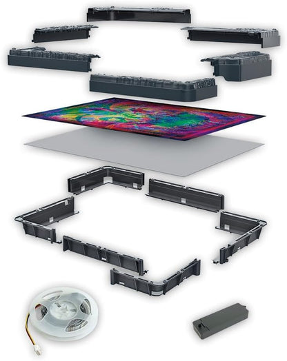 Clementoni Stranger Things Metamorphic Art with LED Light: 520-Piece Puzzle, Colour-Changing Scene with Eleven, Friends and The Mind Flayer