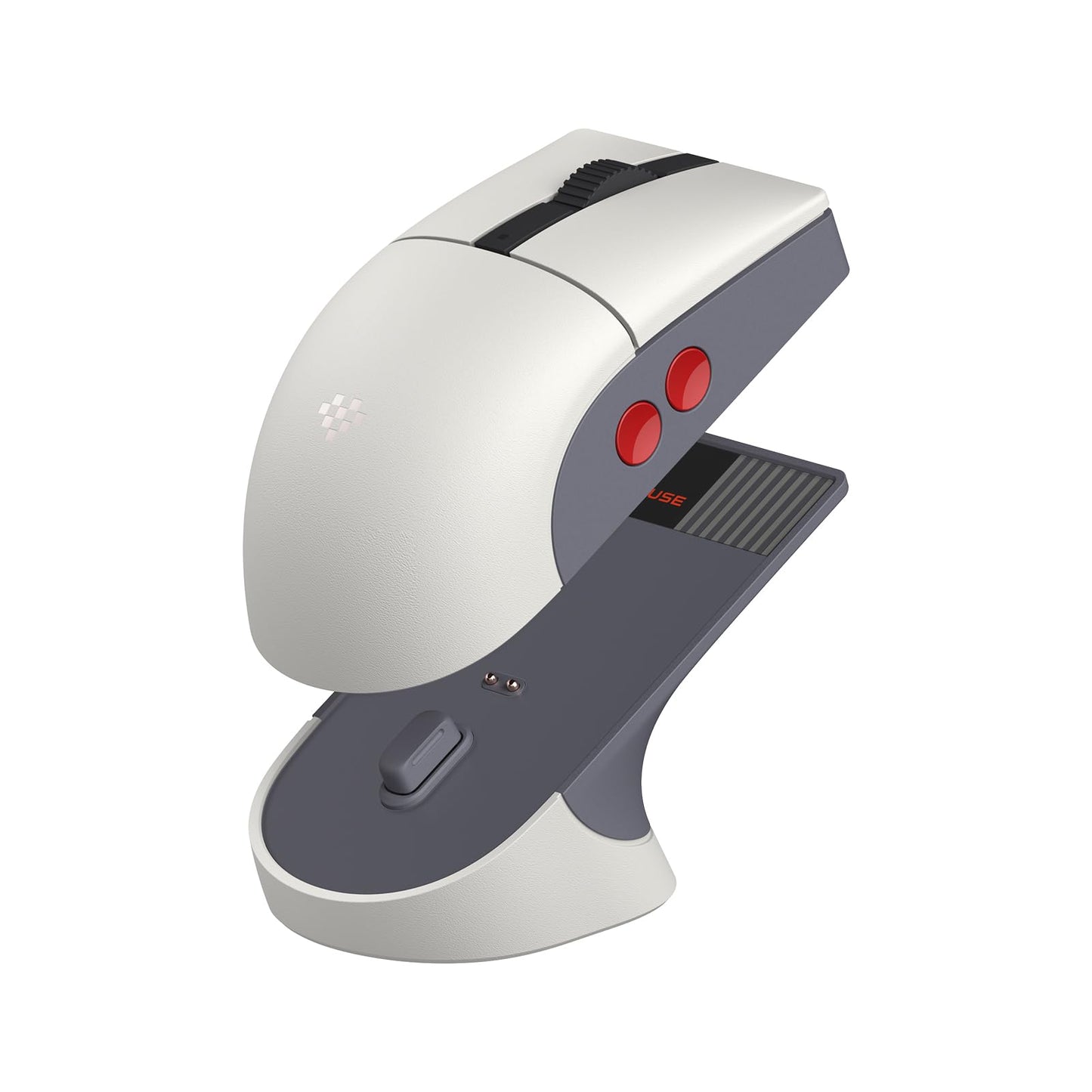 8BitDo Retro R8 Mouse with Charging Dock, PAW 3395 Optical Sensor DPI 26,000, Wireless Mouse with 4K Polling Rate, Programmable Buttons, and Kailh Sword GM X Micro Switches - N Edition