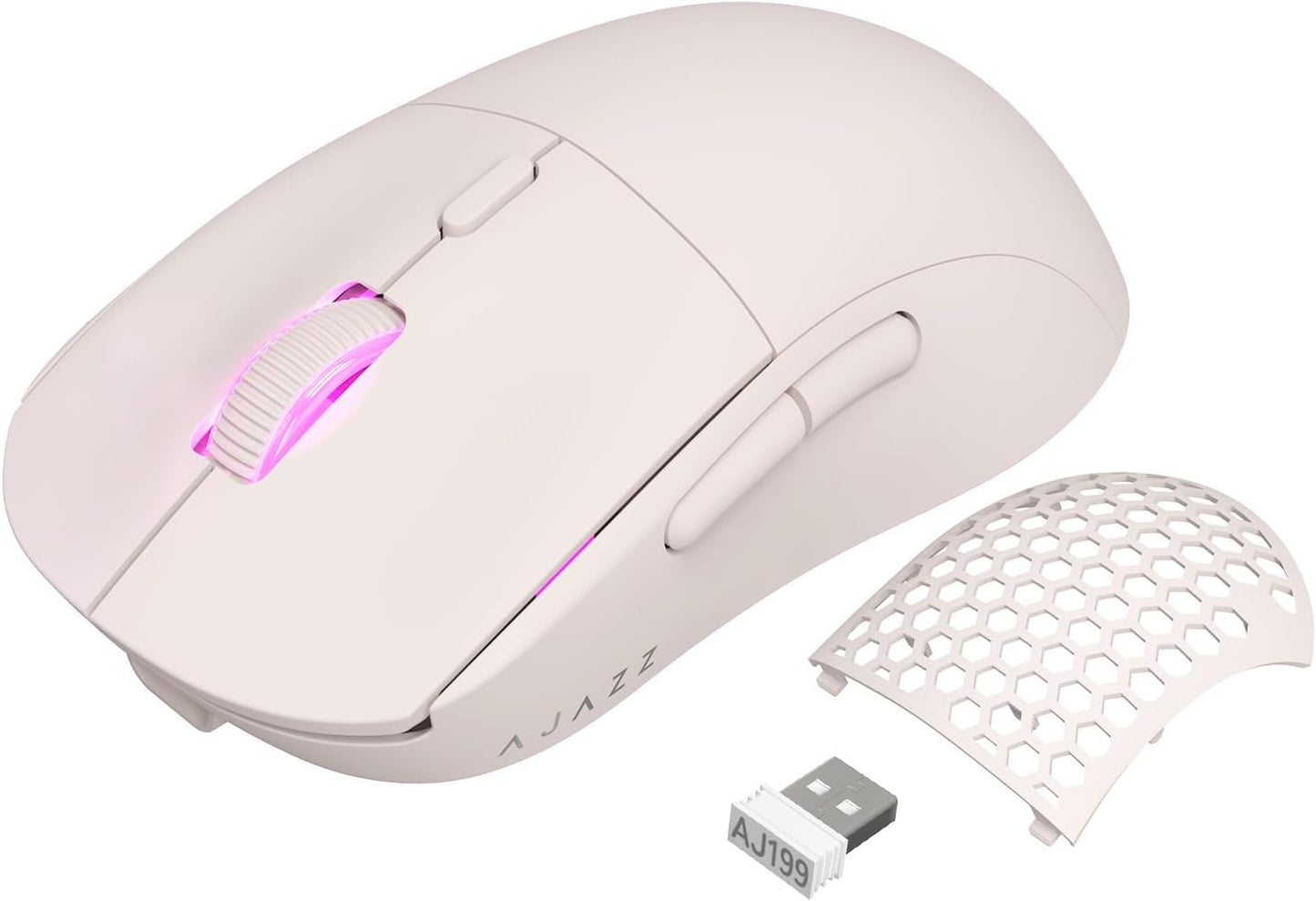 AJAZZ AJ199 Wireless Gaming Mouse,59G Ultra Lightwieght-Huanuo Micro Switch-26K PAW3395 Sensor-40Hrs Battery Life-2.4G/USB-C Mouse Gaming -Wireless Computer Mouse 6 Programmable Buttons,100% PTFE Feet
