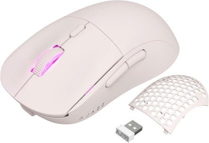 AJAZZ AJ199 Wireless Gaming Mouse,59G Ultra Lightwieght-Huanuo Micro Switch-26K PAW3395 Sensor-40Hrs Battery Life-2.4G/USB-C Mouse Gaming -Wireless Computer Mouse 6 Programmable Buttons,100% PTFE Feet