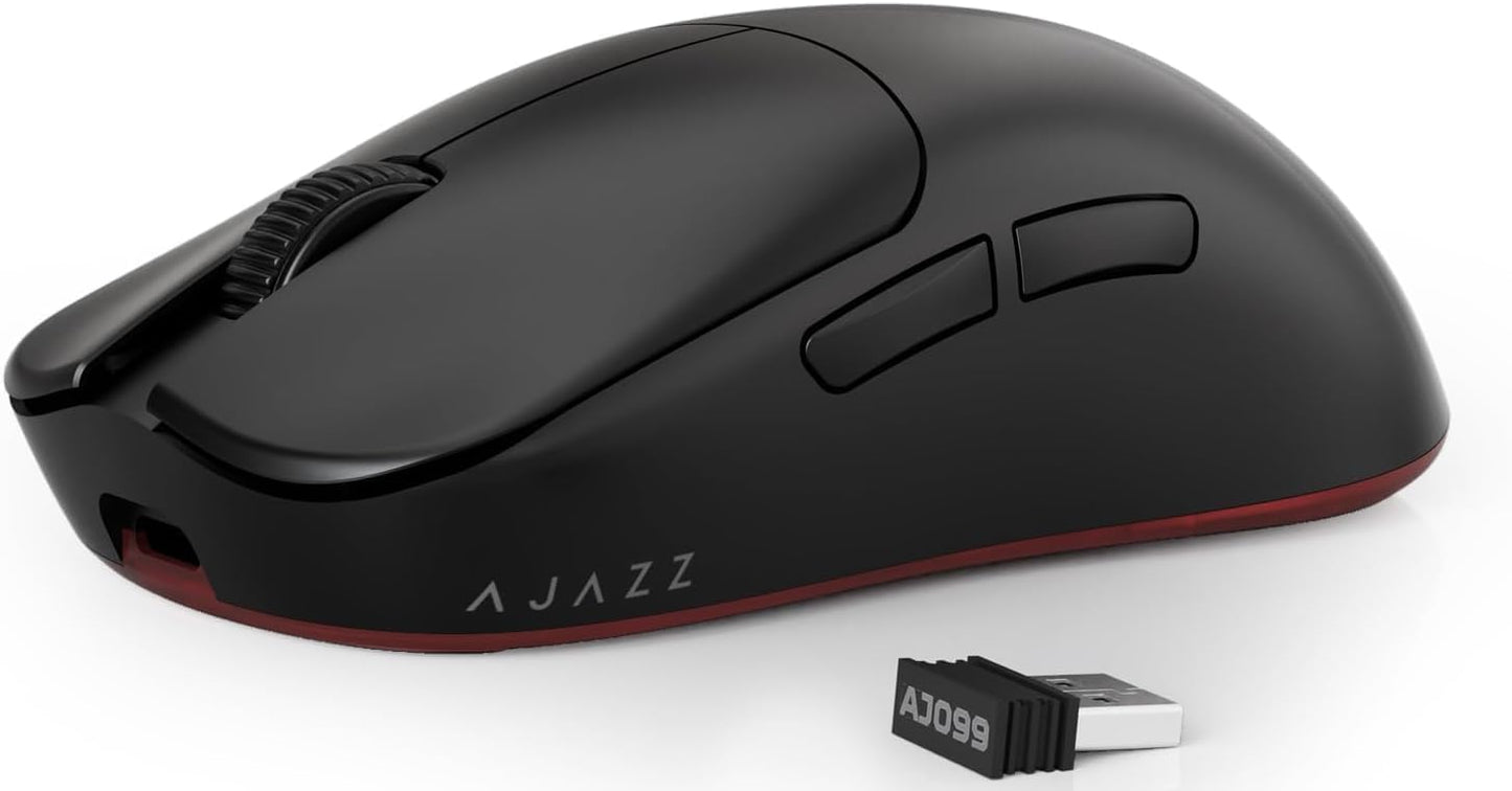 Ajazz AJ099 Superlight Wireless Gaming Mouse, Ergonomic 54g Ultra Lightweight 2.4Ghz/Wired Computer Mouse, PAW3311 12000 DPI Optical Sensor, 200Hrs Battery Programmable Buttons for Win/MAC PC Gamers