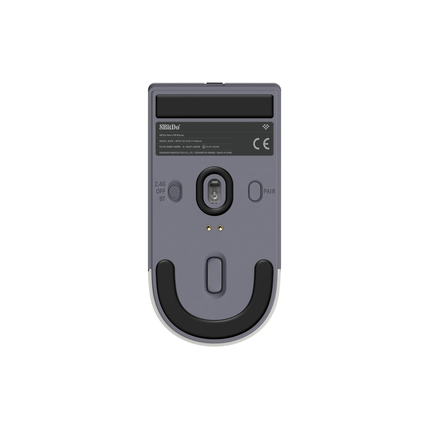 8BitDo Retro R8 Mouse with Charging Dock, PAW 3395 Optical Sensor DPI 26,000, Wireless Mouse with 4K Polling Rate, Programmable Buttons, and Kailh Sword GM X Micro Switches - N Edition