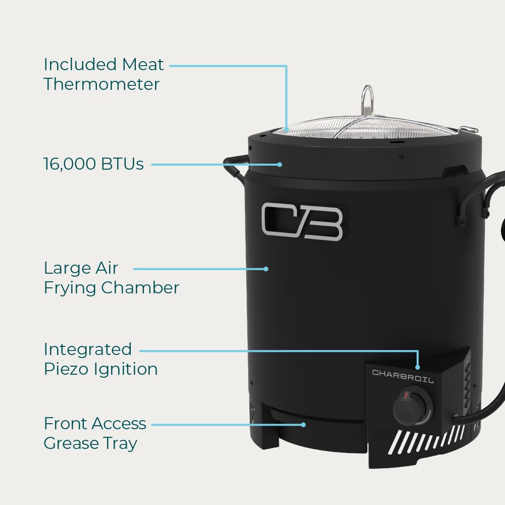 Charbroil The Big Easy Oil-Less Turkey Fryer | Outdoor Air Fryer | Propane Cooker, Black - 24102165