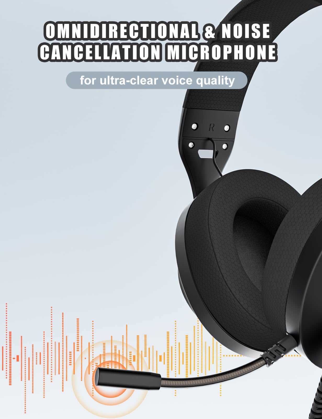 WIRWTRU S30 Gaming Headset with Microphone,198g Lightweight Design, Wired Gaming Headphones for Xbox, Xbox Series X|S, PS5, PS4, Switch, PC, Noise Cancelling Mic, Soft Earmuffs (Black)