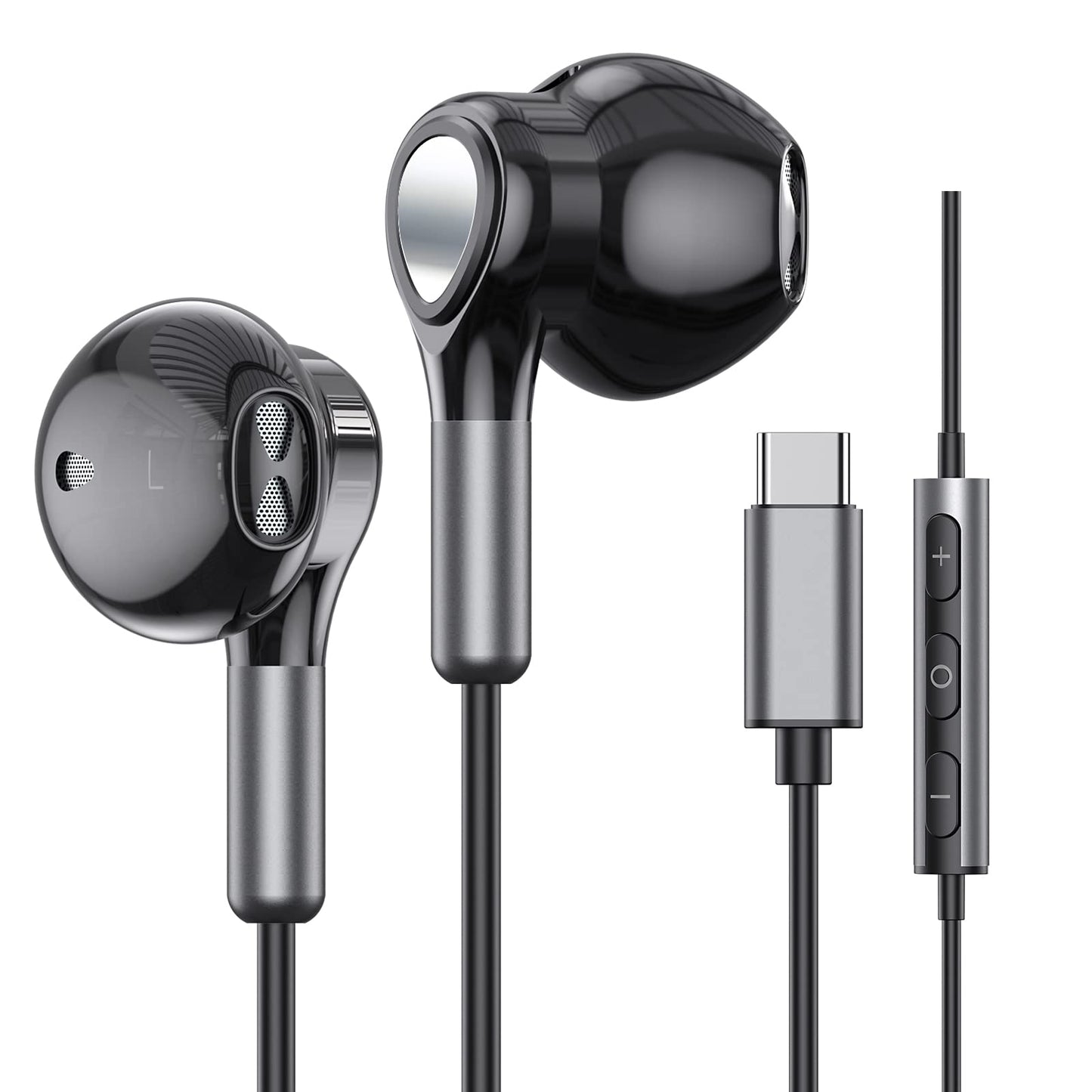 USB C Headphones for Samsung Galaxy S24 S23 Ultra S22 S21 FE S20 A54 A53 USB C Earphones with Mic Volume Control Wired Earbuds USB Type C Headphones for iPhone 16 15 Pro Max Plus iPad Pro Pixel 8 7 6a