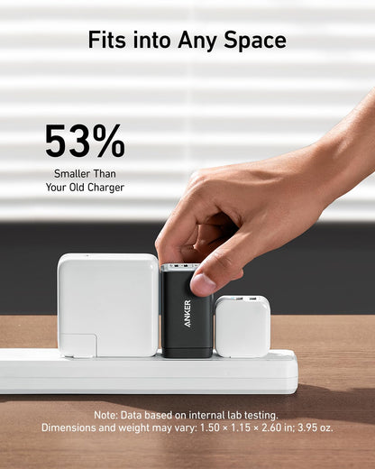 Anker USB C Charger(Nano II 65W), PPS 3-Port Fast Compact Foldable Wall Charger for MacBook Pro/Air, iPad Pro, Galaxy S20, Dell XPS 13, Note 20/10+, iPhone 17/17 Pro, Steam Deck, and More