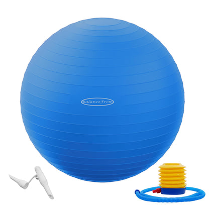 Fitvids Anti-Burst Slip Resistant Exercise Ball - 2,000-Pound Capacity, Blue, 22-inch, M