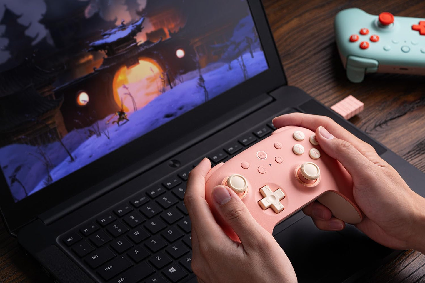 8BitDo Ultimate 2C Wireless Controller for Windows PC and Android, with 1000 Hz Polling Rate, Hall Effect Joysticks and Triggers, and Remappable L4/R4 Bumpers (Peach)