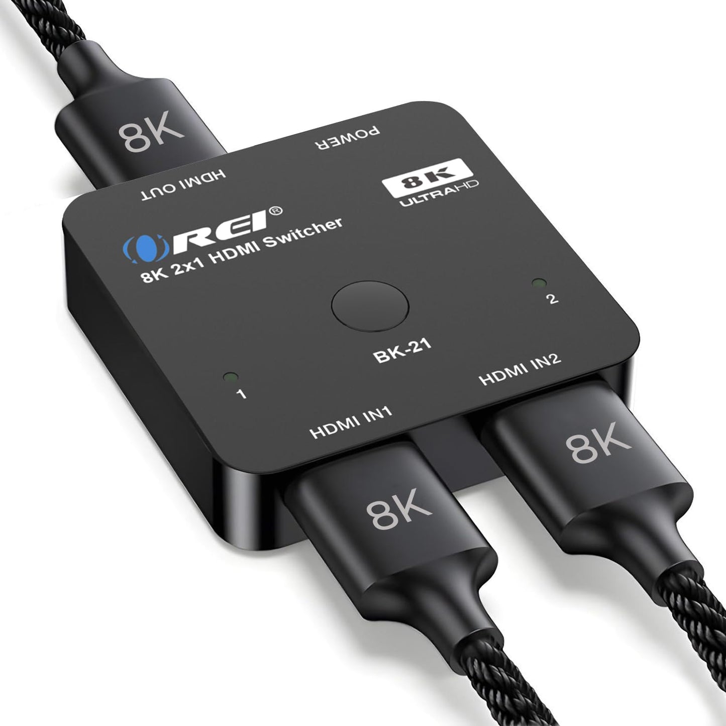 OREI 8K 2x1 HDMI Switch 4K@120hz - Auto HDMI Selector 48Gbps High Resolution Switch Between 2 Inputs Perfect for Gaming, PS5, Xbox, HDR10, Dolby Vision