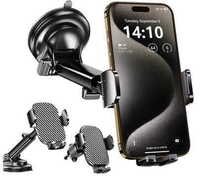 Qifutan Car Phone Holder Mount Phone Mount for Car Windshield Dashboard Air Vent Universal Hands Free Automobile Cell Phone Holder Fit for iPhone Smartphone Camera Mounts