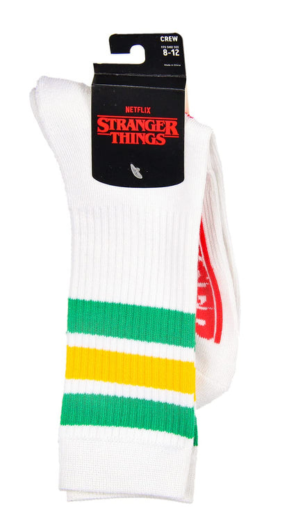Bioworld Stranger Things Retro 80's Inspired 3 Stripe Logo Adult Crew Socks