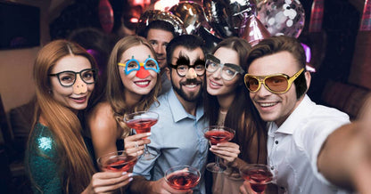 Ocean Line Funny Disguise Glasses, 6 Pairs Novelty Clown Eyewear with Soft Nose for Halloween, Silly Eyebrows Party Favors