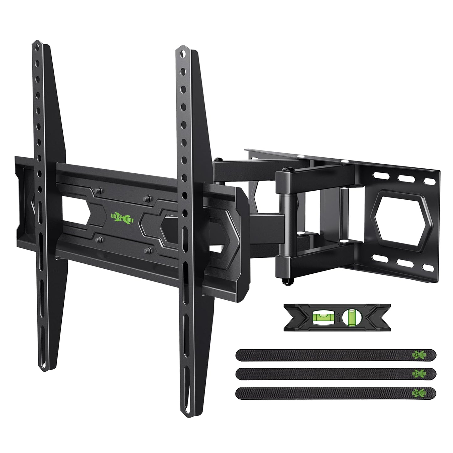 USX MOUNT TV Wall Mount for 32-65 inch Flat Screen/LED/4K up to 110lbs, Full Motion TV Mount Bracket with Swivel & Tilt Articulating Dual Arms, Max VESA 400x400mm, Fits 12/16" Wood Studs