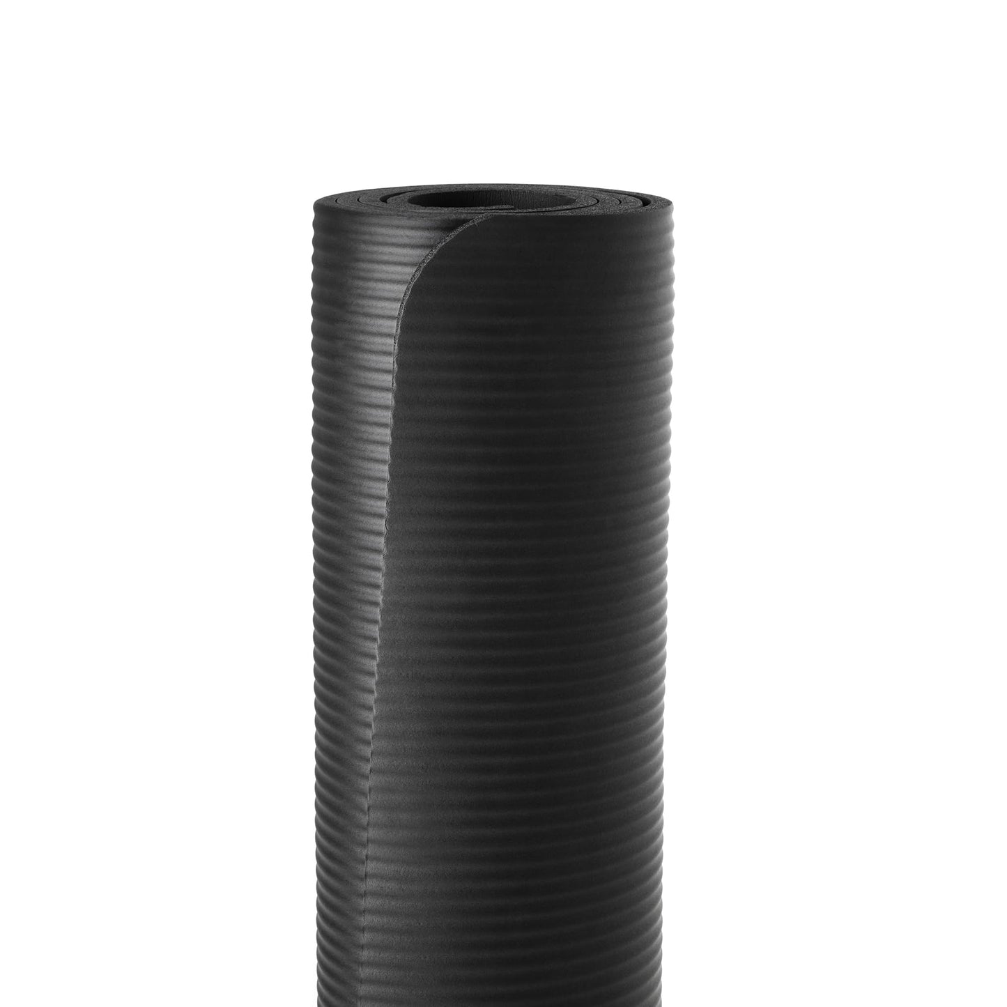 Amazon Basics 1/2 Inch Extra Thick Exercise Yoga Mat with Carrying Strap, Black