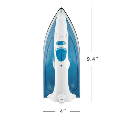 Sunbeam Compact Steam Iron, 1200 Watts, Non-Stick Soleplate, Powerful Shot of Steam, Horizontal or Vertical, Spray Mist, Precision Tip, White/Blue
