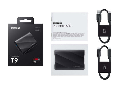 SAMSUNG T9 Portable SSD 4TB, USB 3.2 Gen 2x2 External Solid State Drive, Seq. Read Speeds Up to 2,000MB/s for Gaming, Students and Professionals,MU-PG4T0B/AM, Black (pack of 1)