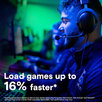 Crucial T500 2TB Gen4 NVMe M.2 Internal Gaming SSD, Up to 7400MB/s, Laptop & Desktop Compatible + 1mo Adobe CC All Apps - CT2000T500SSD8