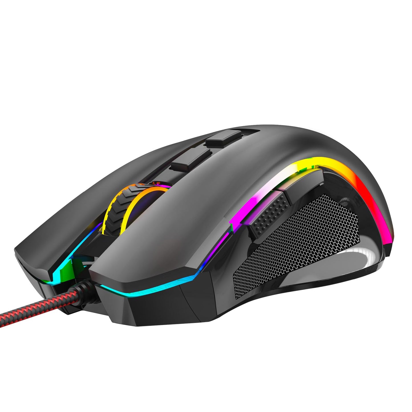 Redragon M602 Gaming Mouse, Ergonomic RGB Gaming Mouse Wired with 7200 Adjustable DPI, 9 Programmable Buttons, Professional Software for Gamer Office [Black]