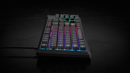 Corsair K55 CORE RGB Membrane Wired Gaming Keyboard – Quiet, Responsive Switches – Spill Resistance – Ten-Zone RGB – Media Keys – iCUE Compatible – QWERTY NA – PC, Mac – Black