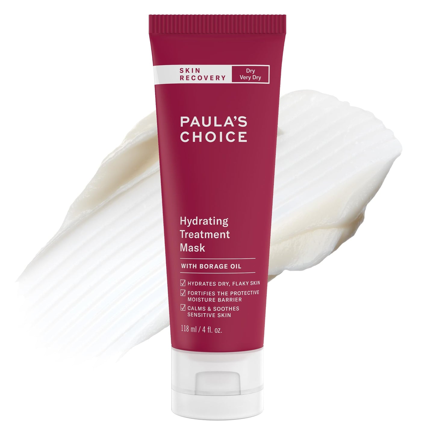 Paula's Choice SKIN RECOVERY Hydrating Treatment Face Mask, Overnight Face Mask Cream with Primrose Oils, Vitamin C, A, E, & Hylauronic Acid, Hydrate, Smooths, Calming, 4oz