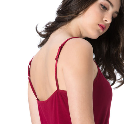 Ibeauti Womens Camisoles Tops with Built in Padded Bra Basic Breathable Tank Top (M, Wine)