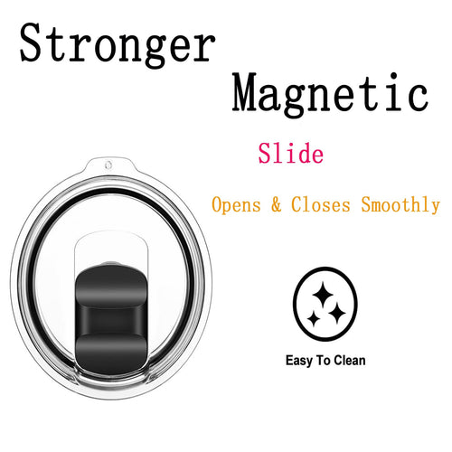 20 oz Tumbler Lids for Yeti, 2 Pcs Replacement Magnetic Spill-Resistant Lids for Yeti 20 oz Tumbler, 10 oz Mug, 10 oz Lowball with Magnetic Slider Switch, BPA Free