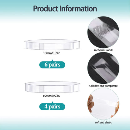 Vin Beauty Transparent Invisible High Heel Shoe Straps Women Elastic Shoe Laces Anti Loose Shoelace Belt Ankle Straps for Heels TPU Shoes Band Fixed Tie Belt for Holding Loose High Heel 10 Pairs