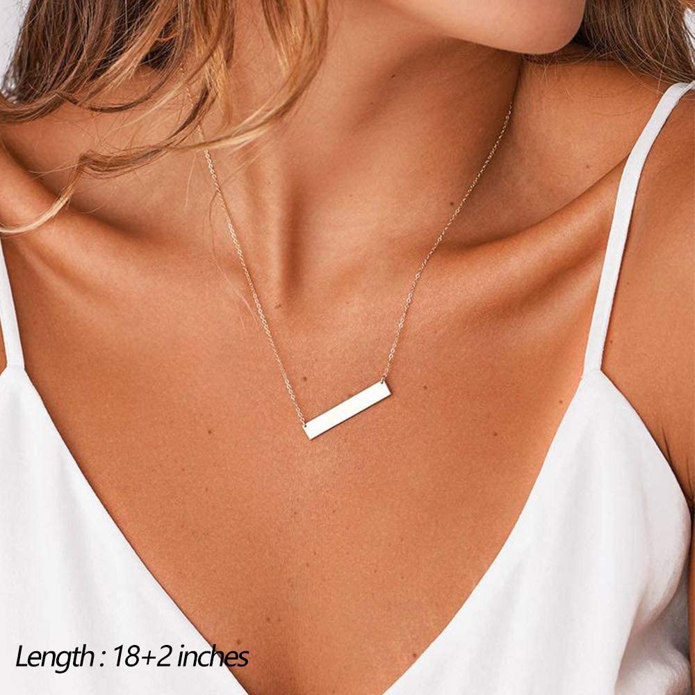 Dainty Layering Simulated Pearls Bar Necklace Hammered Disc Pendant Necklaces Simple Layering Necklace Choker for Women